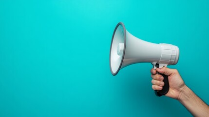 person with megaphone