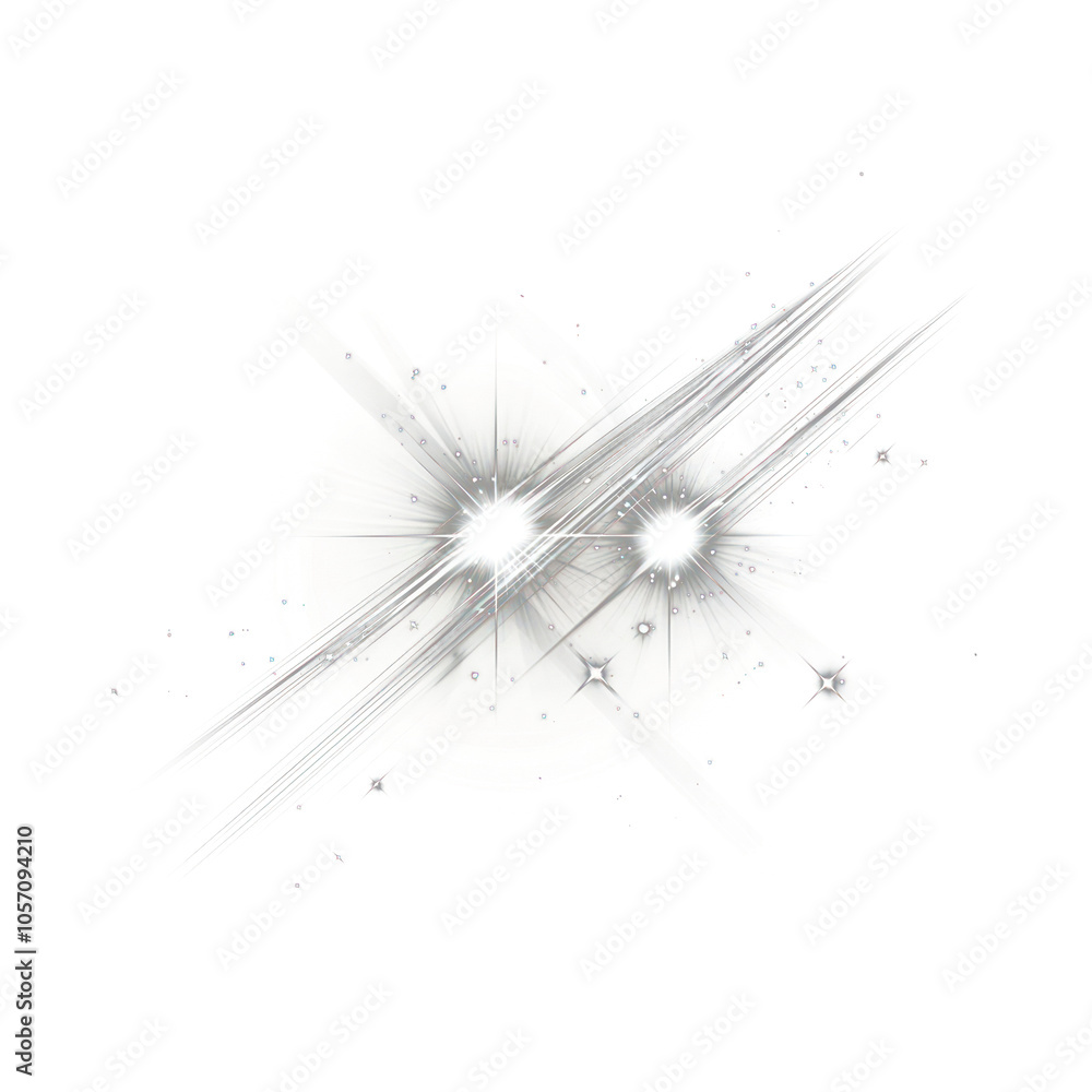 Wall mural png simple and minimal short and fews star rays streaking lights background shining.