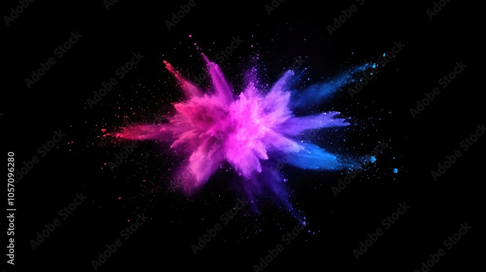 Poster abstract colorful powder explosion creating a textured splash ideal for design backgrounds