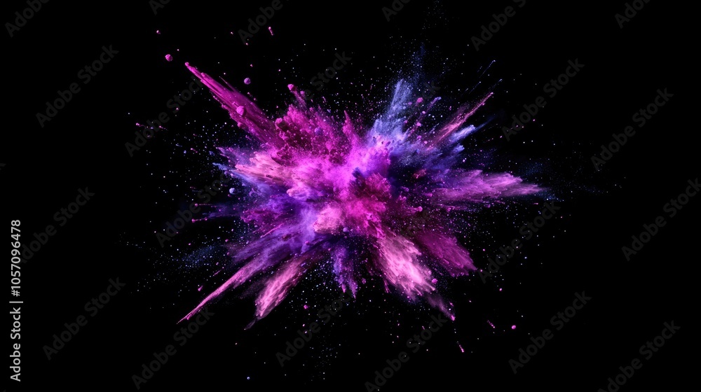Poster abstract colorful powder explosion creating a textured splash ideal for design backgrounds