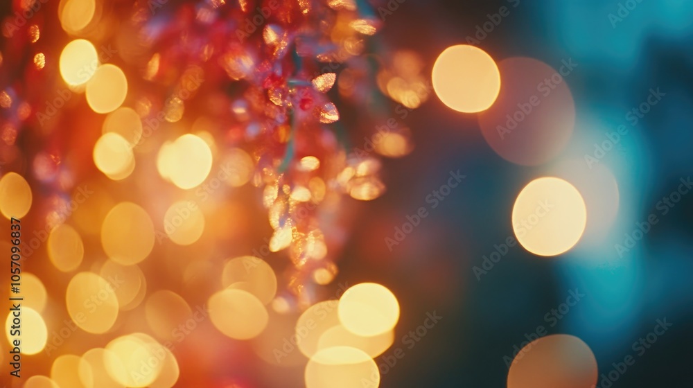 Poster abstract festive blur background featuring beautiful bokeh and a camera lens effect with circular li