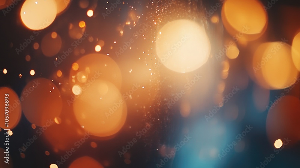 Poster abstract festive blur background featuring beautiful bokeh and a camera lens effect with circular li