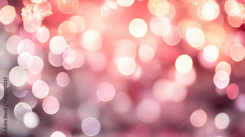 Poster abstract background featuring pink and white bokeh lights creates a sparkling and shimmering festive