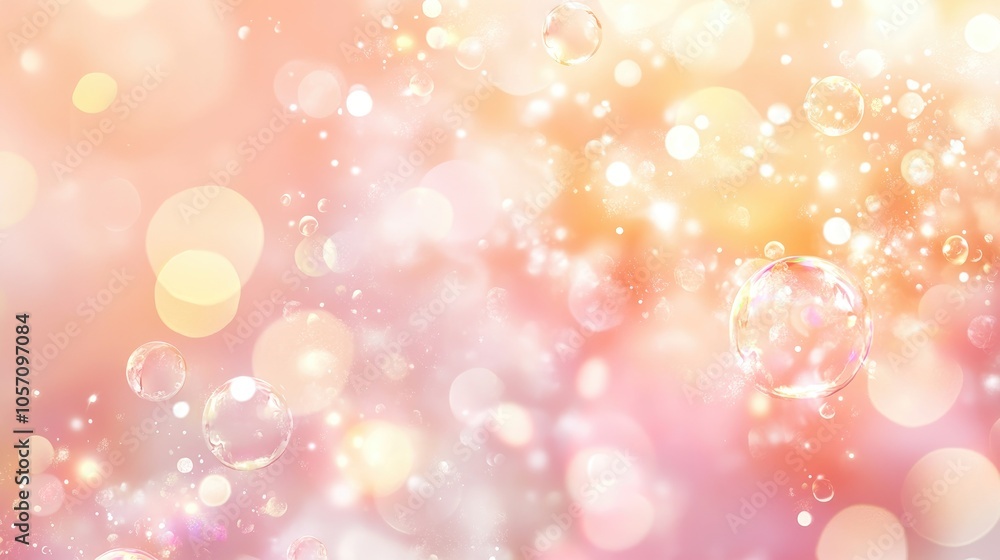 Poster abstract pink bokeh background featuring lights bubbles and dust elements creating a luxurious desig