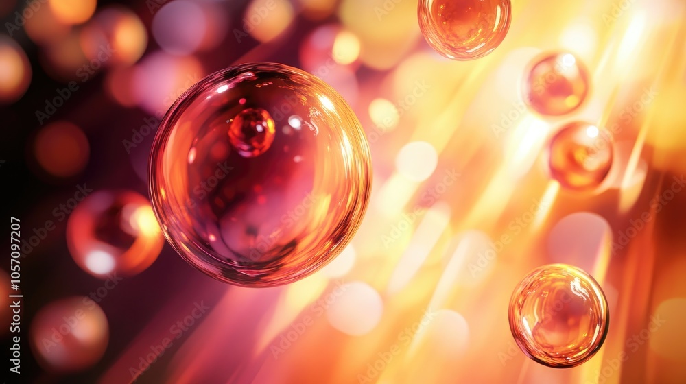 Poster abstract spheres in motion creating a dynamic visual effect against an isolated backdrop