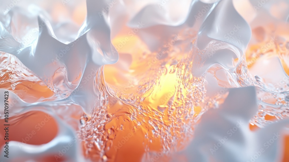 Poster abstract background featuring water splashes created through 3d rendering techniques