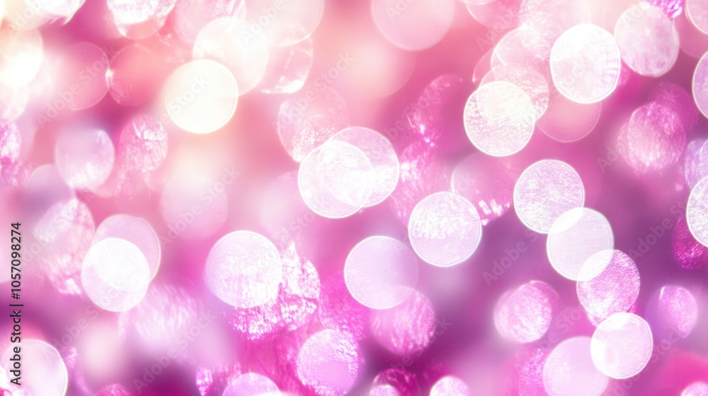 Poster abstract background featuring pink and white bokeh lights creates a sparkling and shimmering festive