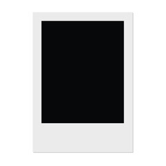 Empty photo frame. Photo card, film analog picture frame mockup