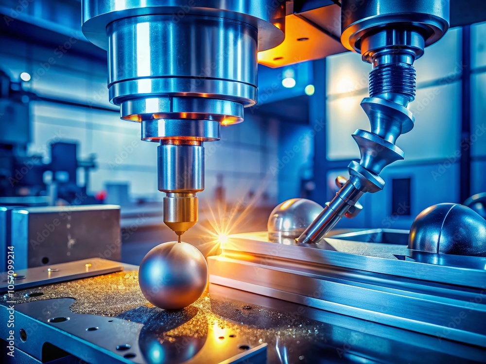 Poster high-quality cnc machine tool ball endmill in operation with copy space for industrial applications