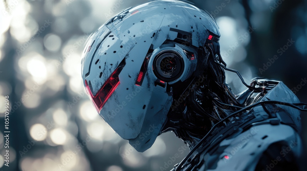 Poster a futuristic cyberpunk inspired depiction of artificial intelligence as a standalone entity