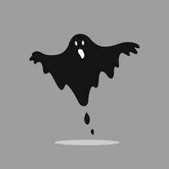 monochrome halloween ghost illustration, perfect for halloween themed design