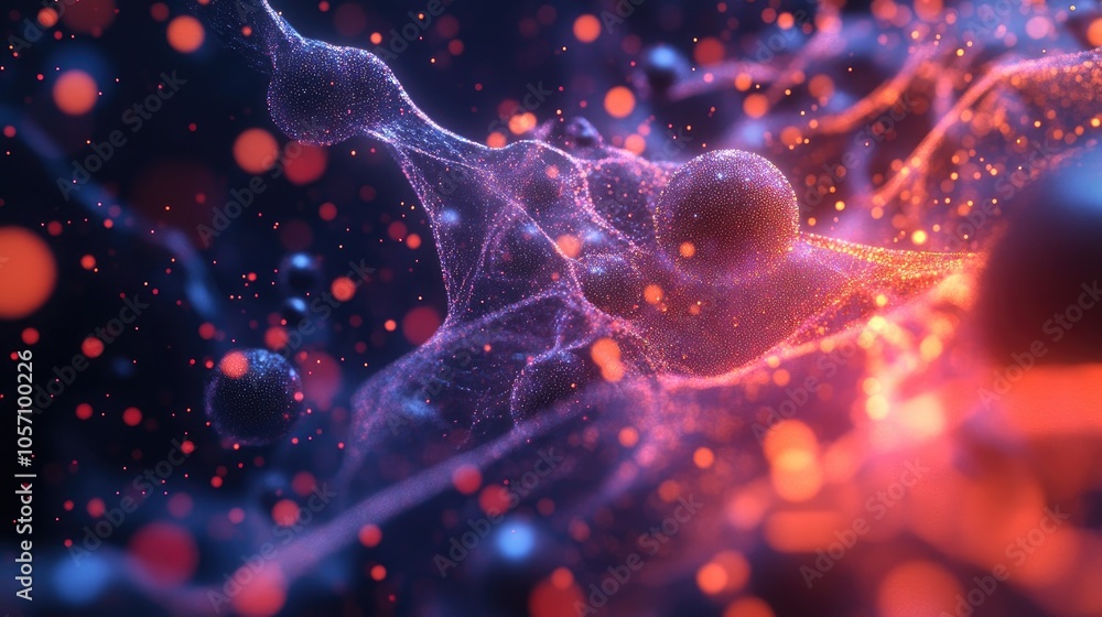 Aufkleber abstract background featuring evolving particles in modern it technology theme