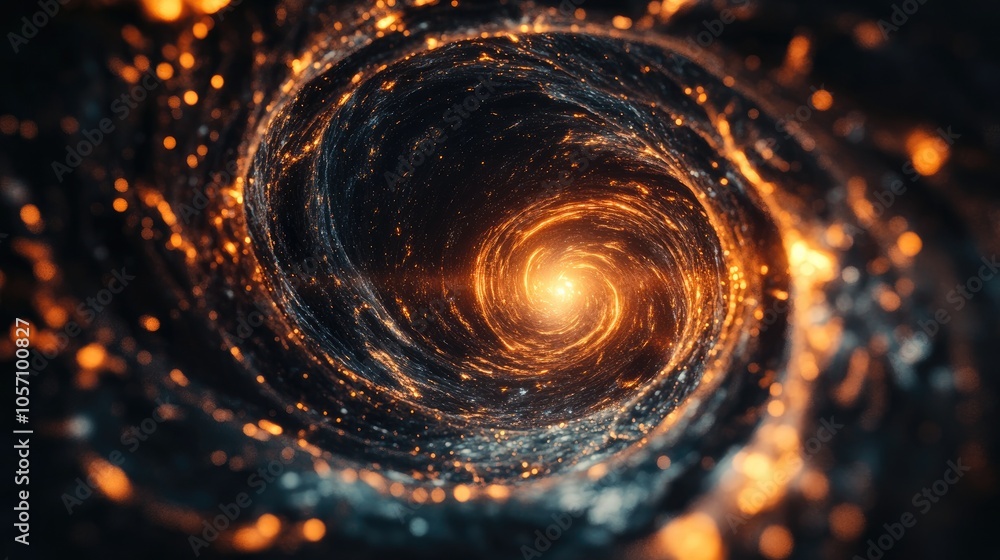 Poster abstract background featuring a swirling motion glowing circles and bright spirals an empty scene wi
