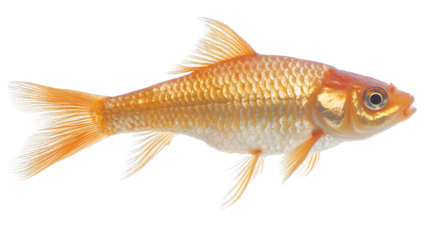 Vibrant goldfish in a colorful aquarium, captivating underwater scene with coral and plants