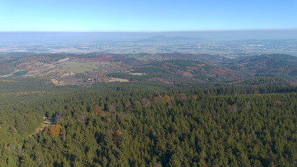 Panoramic landscape view from the top of Wielka Sowa Mountain, Sowie Mountains, Poland. © PRO Balance