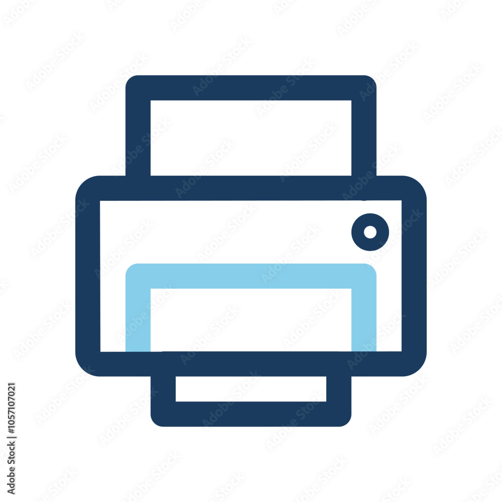 Poster printer color line icons simple design