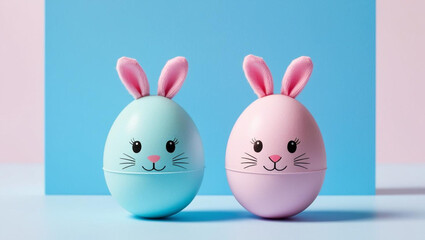 Fototapeta premium easter bunny with eggs