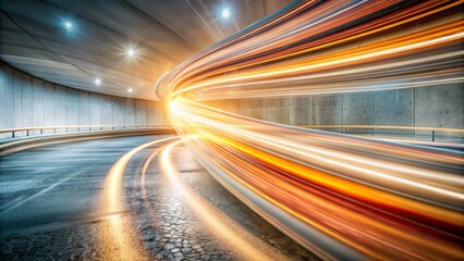 Long Exposure Beam of Curved Light for Velocity Sensing Background in Abstract Art