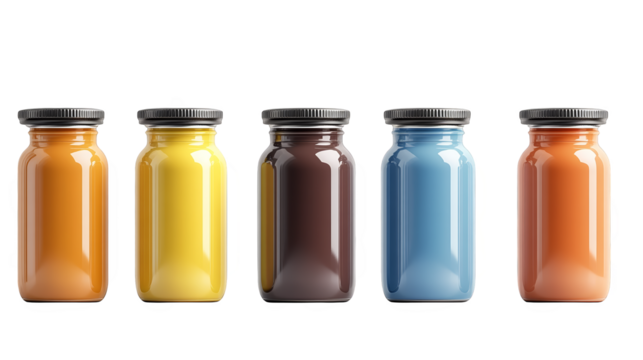 Colorful bottles with lids, a storage solutions for diverse needs 