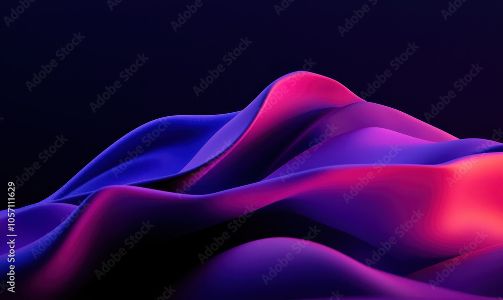 Poster vibrant abstract waves with fluid shapes and dynamic gradient tones