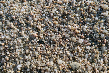 Close-Up View of Pebble and Sand Texture for Nature and Background Design