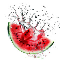 Watermelon Fruit Splash 3D Render