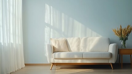 Bright and inviting living room with soft textures and natural light highlighting a cozy atmosphere for relaxation