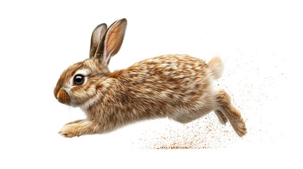Obraz premium Rabbit leaping on transparent background