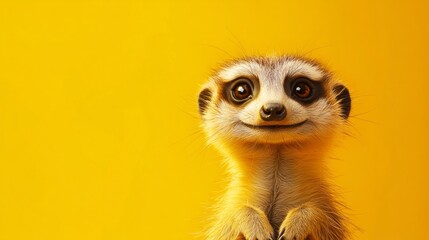Fototapeta premium A baby giraffe with a big smile on its face