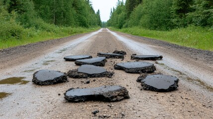 Rough Dirt Road with Potholes and Forest Landscape   4x4 Off Road Adventure