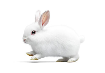 Obraz premium Rabbit leaping on transparent background