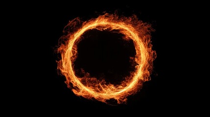 a blazing ring of fire illuminating the surrounding darkness