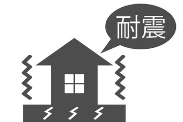 建物の耐震　ベクターイラスト