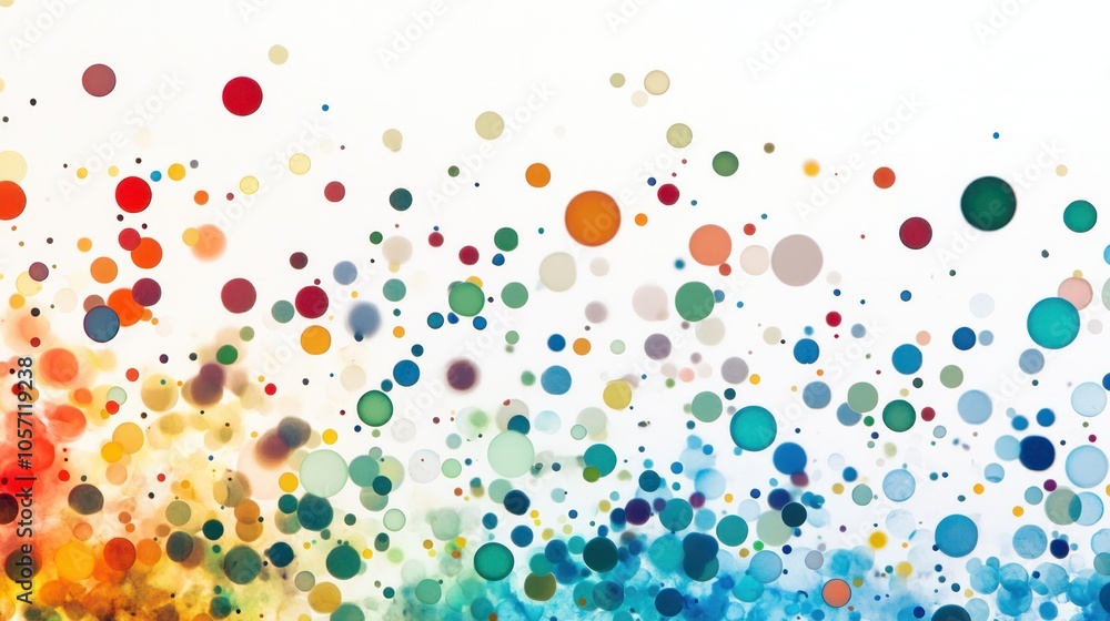Aufkleber a mesmerizing arrangement of colorful quantum dots in various sizes, showcasing a spectrum of vibran