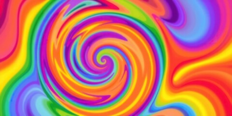 Vibrant abstract background with swirling colorful spiral elements, rainbow, pattern