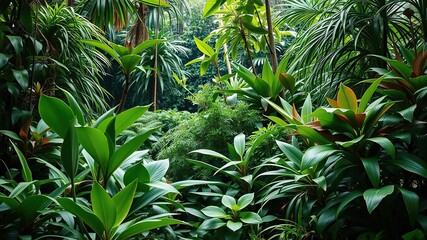 Vibrant green leaves creating a lush and natural background, nature, outdoors, environment