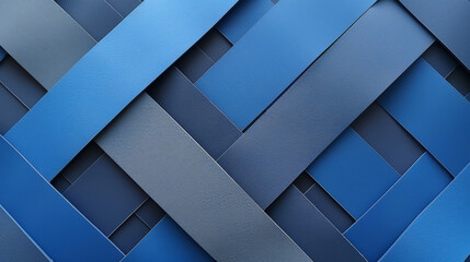 Fototapeta premium Interwoven blue textures featuring squares and strips