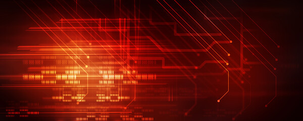 Obraz premium 2d illustration Abstract futuristic electronic circuit technology background