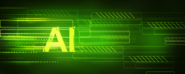 2d illustration Artificial Intelligence (AI) concept
