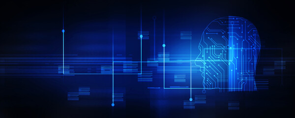 2d illustration digital Artificial mind concept