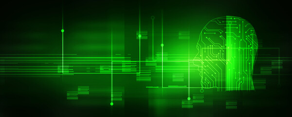 2d illustration digital Artificial mind concept