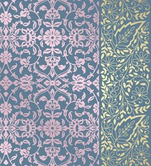 wedding card design, traditional paisley floral pattern , royal India	