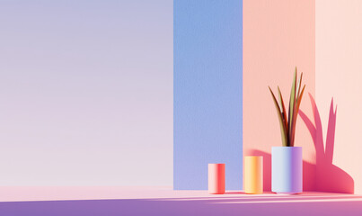 Elegant Minimalist Decor with Pastel Colors and Modern Geometric Shapes