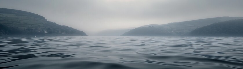 Fototapeta premium The water is calm and the sky is cloudy