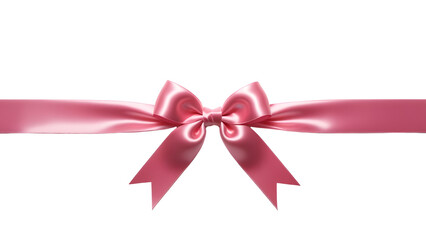 Pink ribbon and bow isolated against transparent background. Wrapping concept.