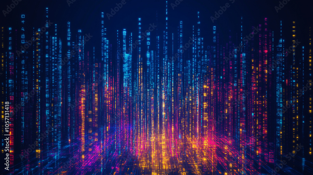 Aufkleber abstract background with binary code and wave