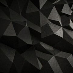 Fototapeta premium Abstract background with black polygonal texture with geometric shapes and gradients creating a modern and dynamic visual effect. 