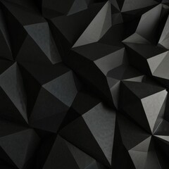 Fototapeta premium Abstract background with black polygonal texture with geometric shapes and gradients creating a modern and dynamic visual effect. 