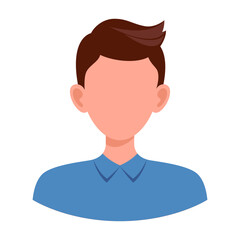 Male portrait. Man user avatar profile. Face of boy.