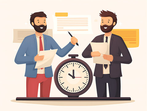 Illustration of office workers having a meeting